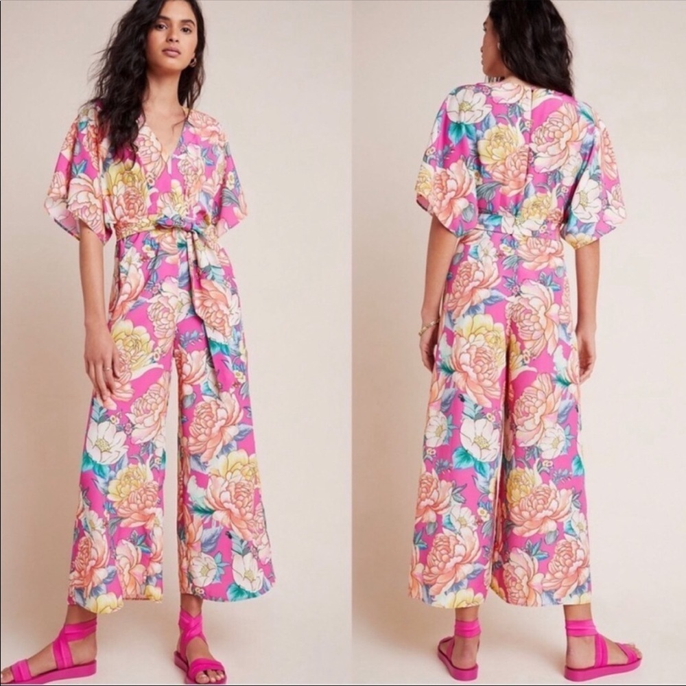 Anthropologie farm rio eulalie jumpsuit no belt 🌸